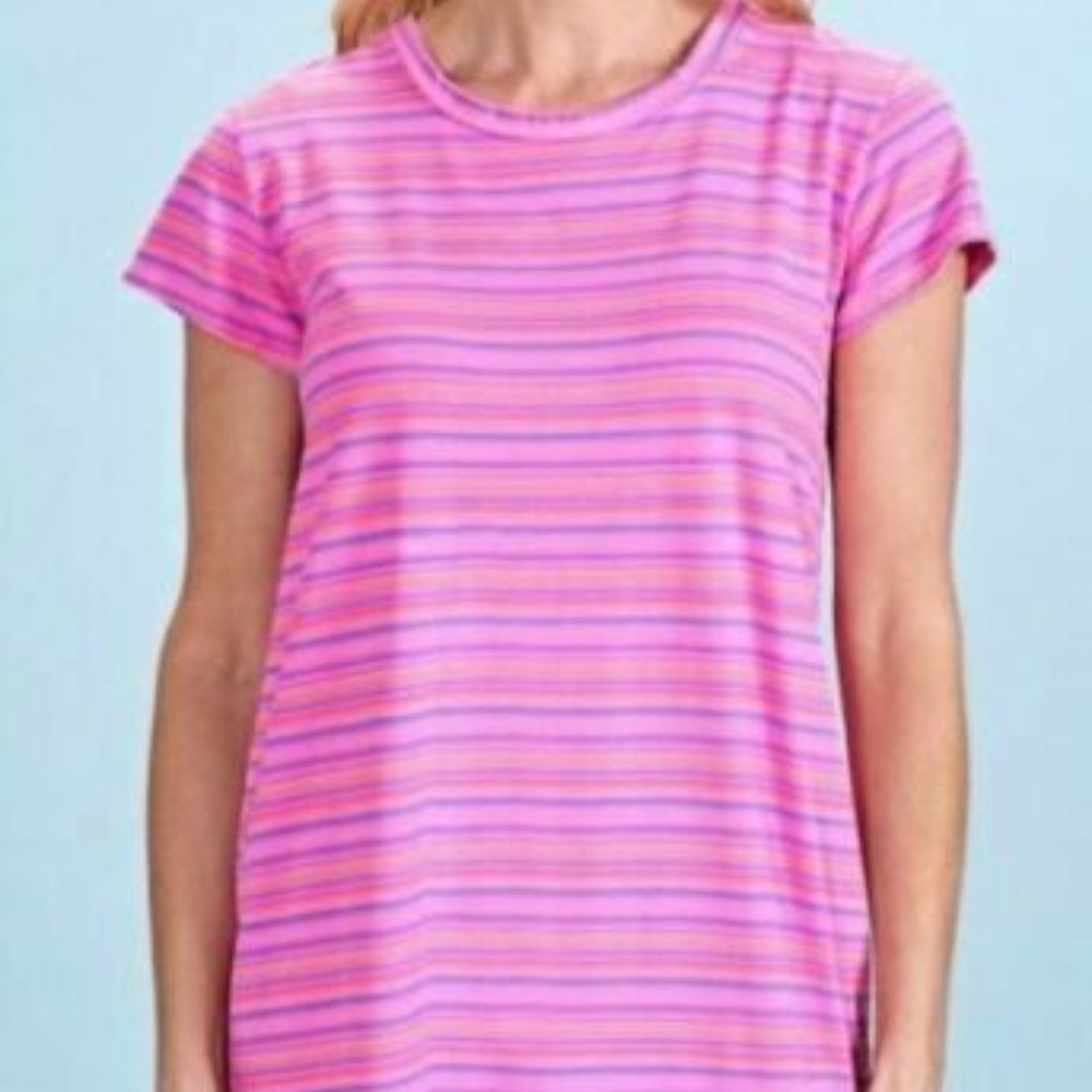 NWT New FRESH PRODUCE Pink Promenade Stripe KYLIE Dress Large L